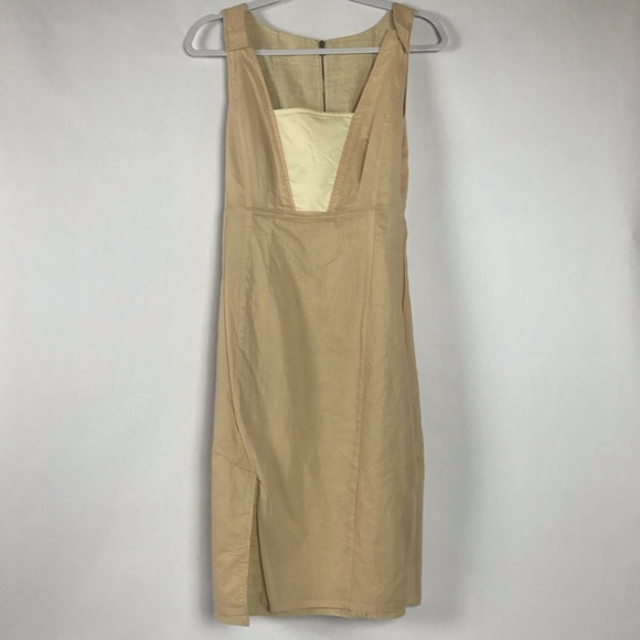 Magaschoni Silk Linen Button Tab Sheath Dress - Picture 8 of 11